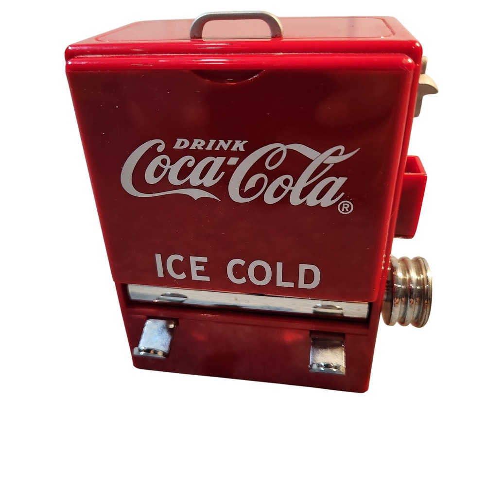Vintage Coca-Cola Soda toothpick Mini Vending Machine Dispenser Cooler Red‎ 1995